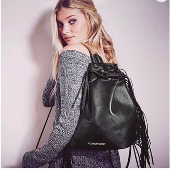 🚩SOLD🚩 NWT Victoria's Secret Limited Edition 2015 Fringe Faux Leather Tote Bag - Picture 8 of 9